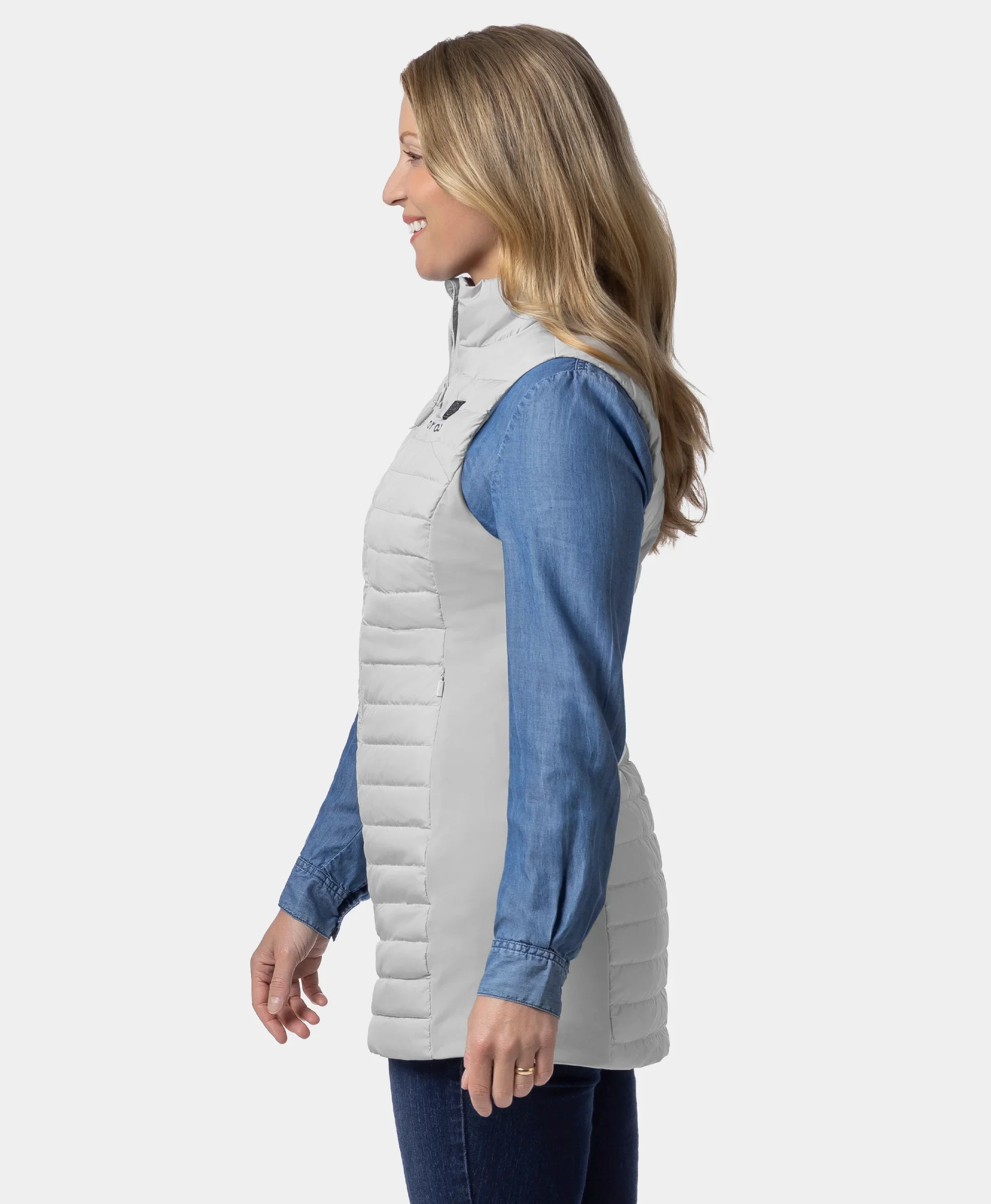 (Open-box) Cloudmere Women's 5-Zone Heated Long Down Vest (Battery Set Not Included) - Image 15