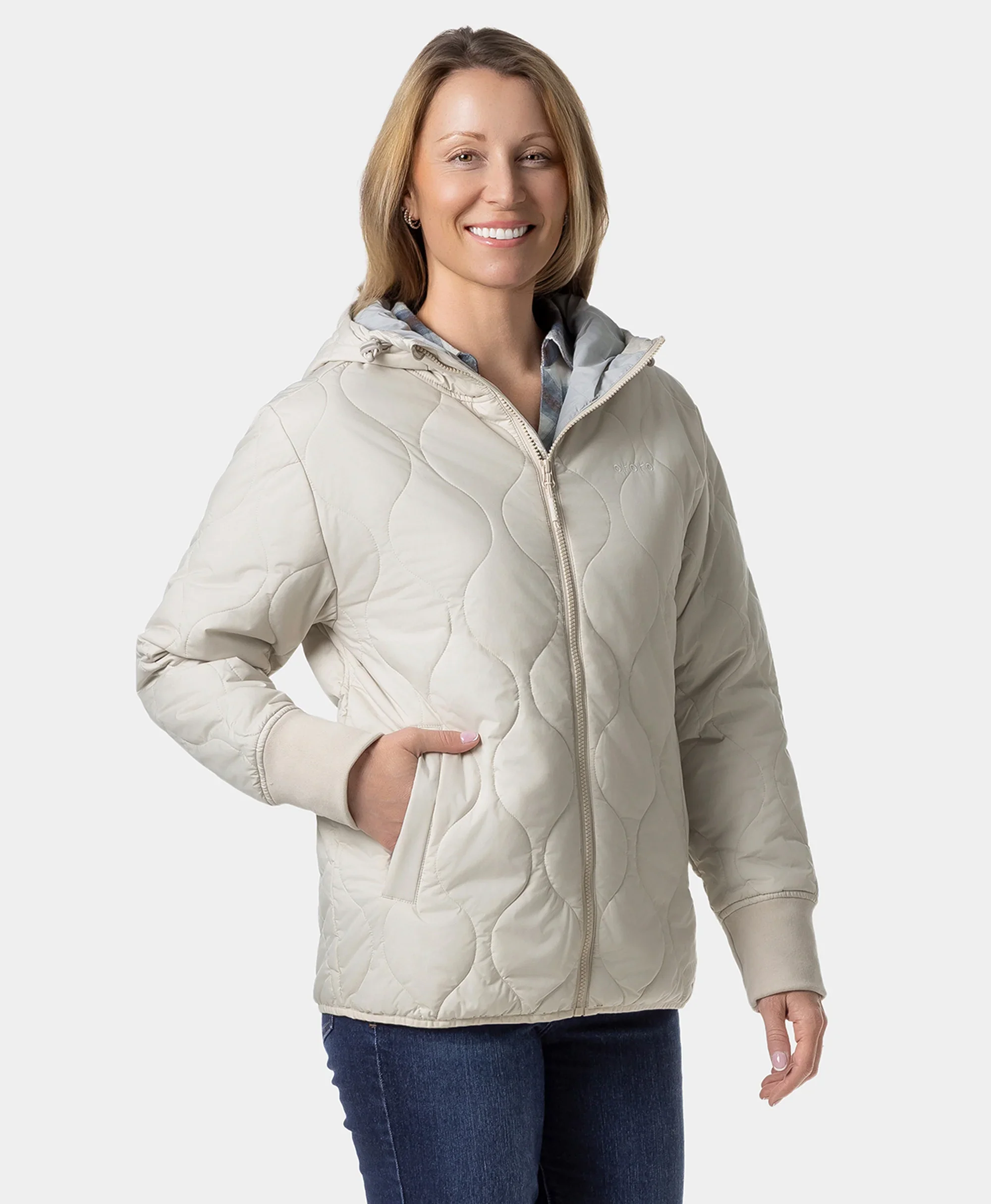(Open-box) Stargazer Women's Heated Quilted Hoodie Jacket (Battery Set Not Included) - Image 3