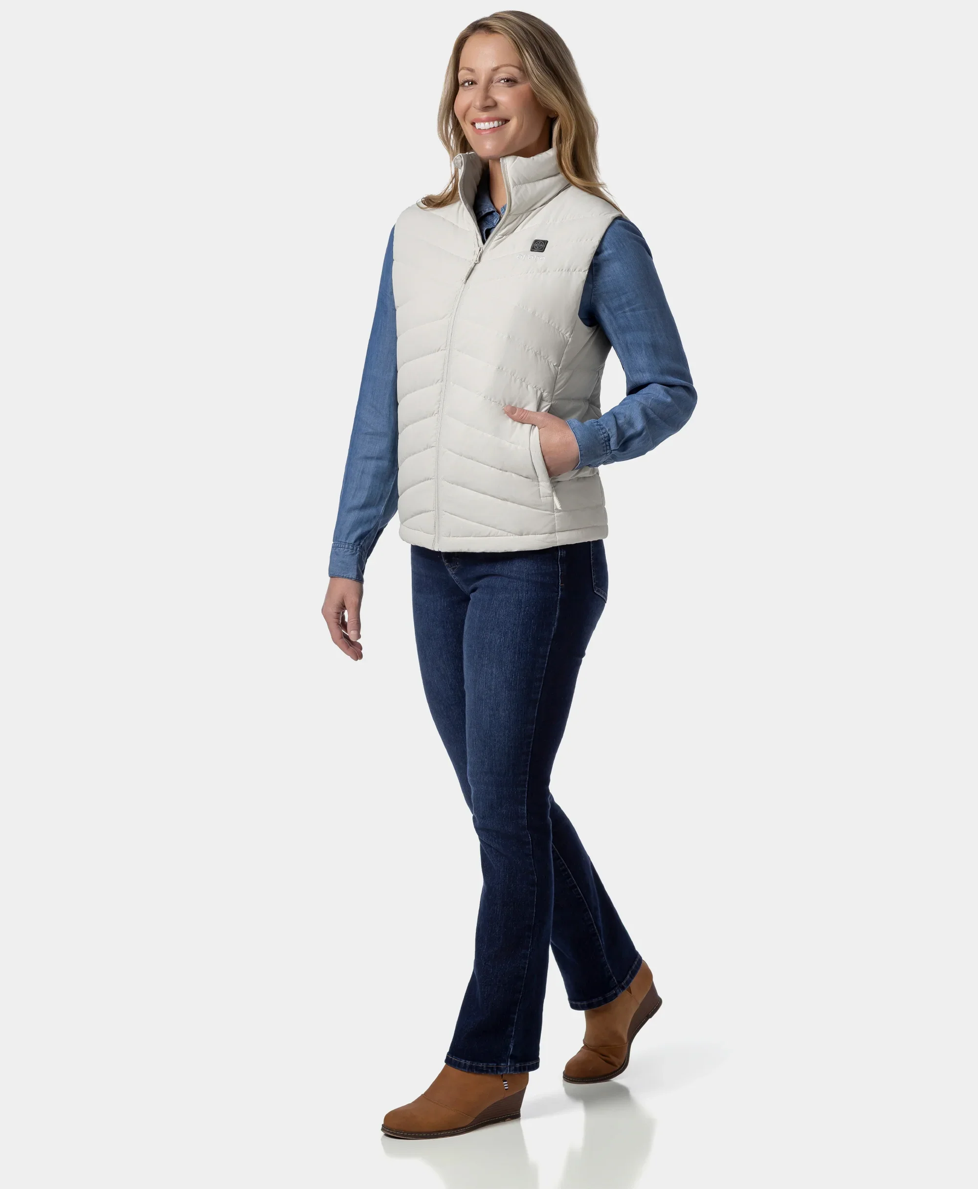 (Open-box) Women's Heated Lightweight Down Vest (Battery Set Not Included) - Image 31