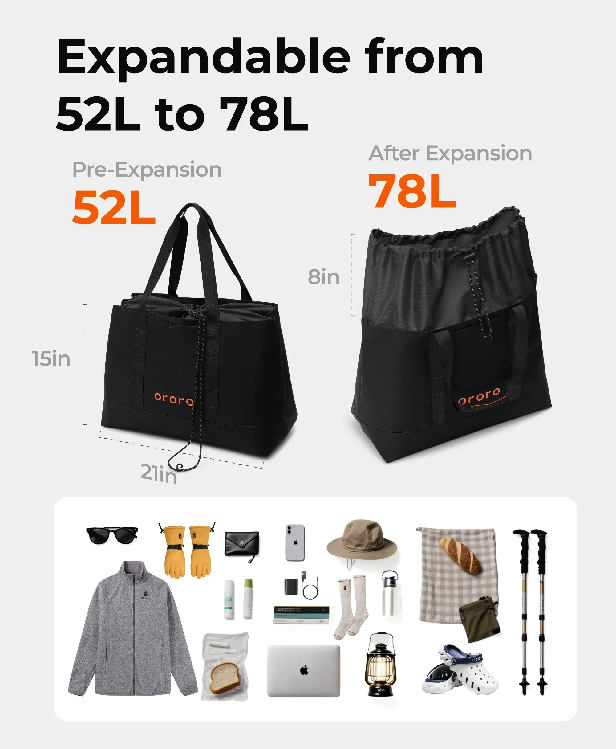 Redfern Camping Tote Bag - Expandable to 78L (Final Sale) - Image 19
