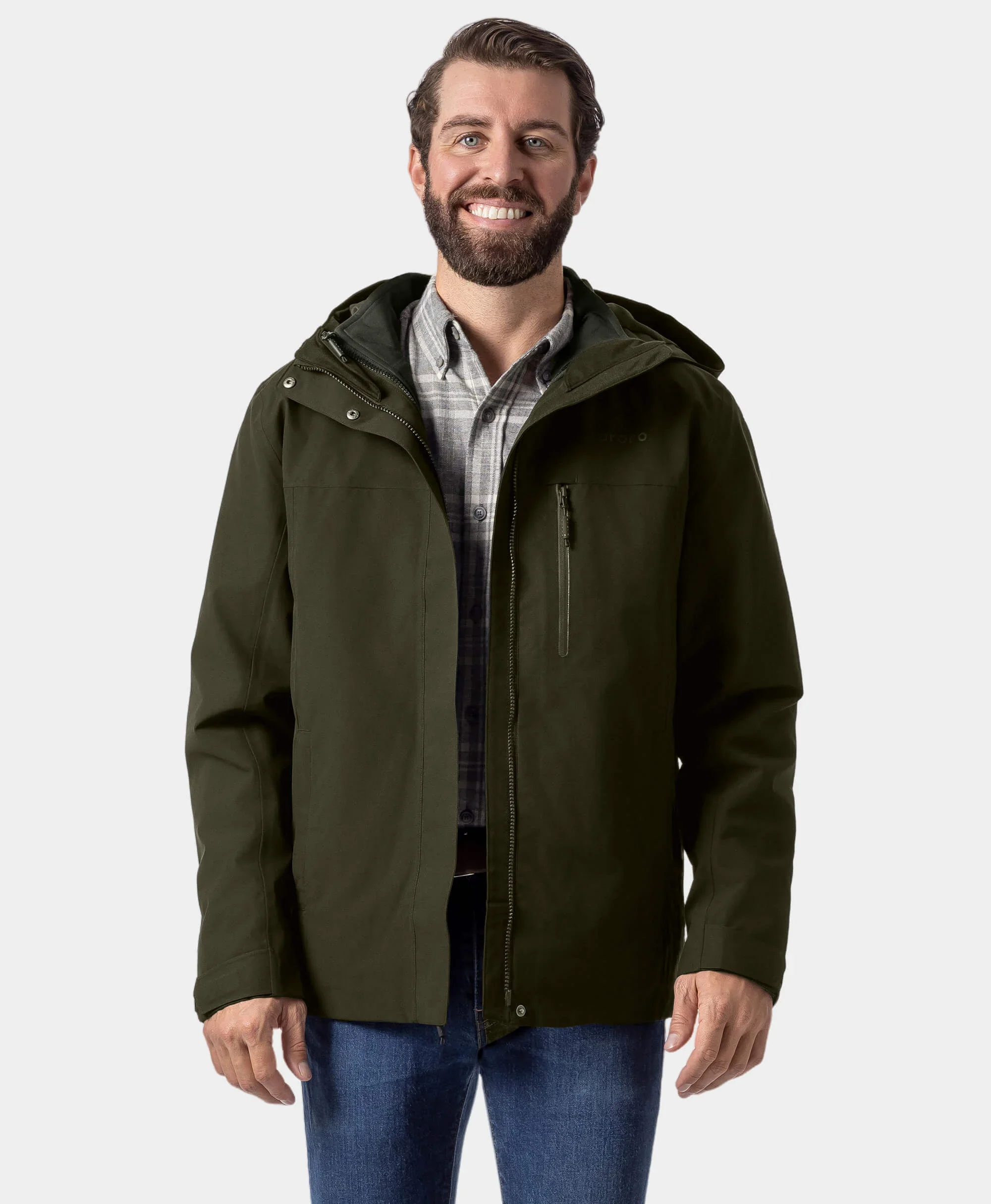 River Ridge Men’s 3-in-1 Heated Jacket with Fleece Liner