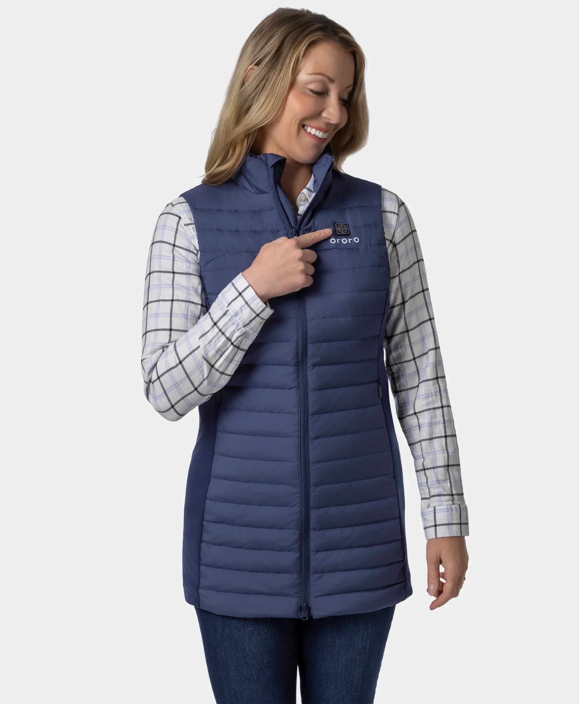 Cloudmere Women's 5-Zone Heated Long Down Vest - Image 23