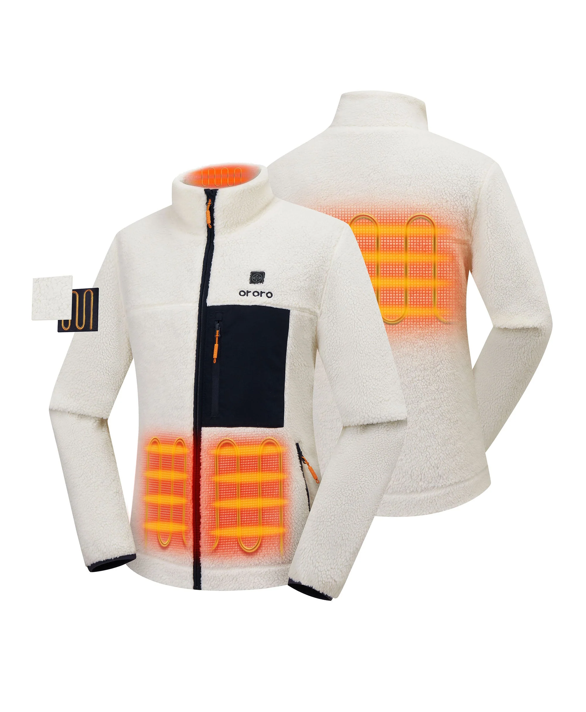 (Open-Box) Women's Colorblock Recycled Fleece Heated Jacket (Battery Set Not Included) - Image 11