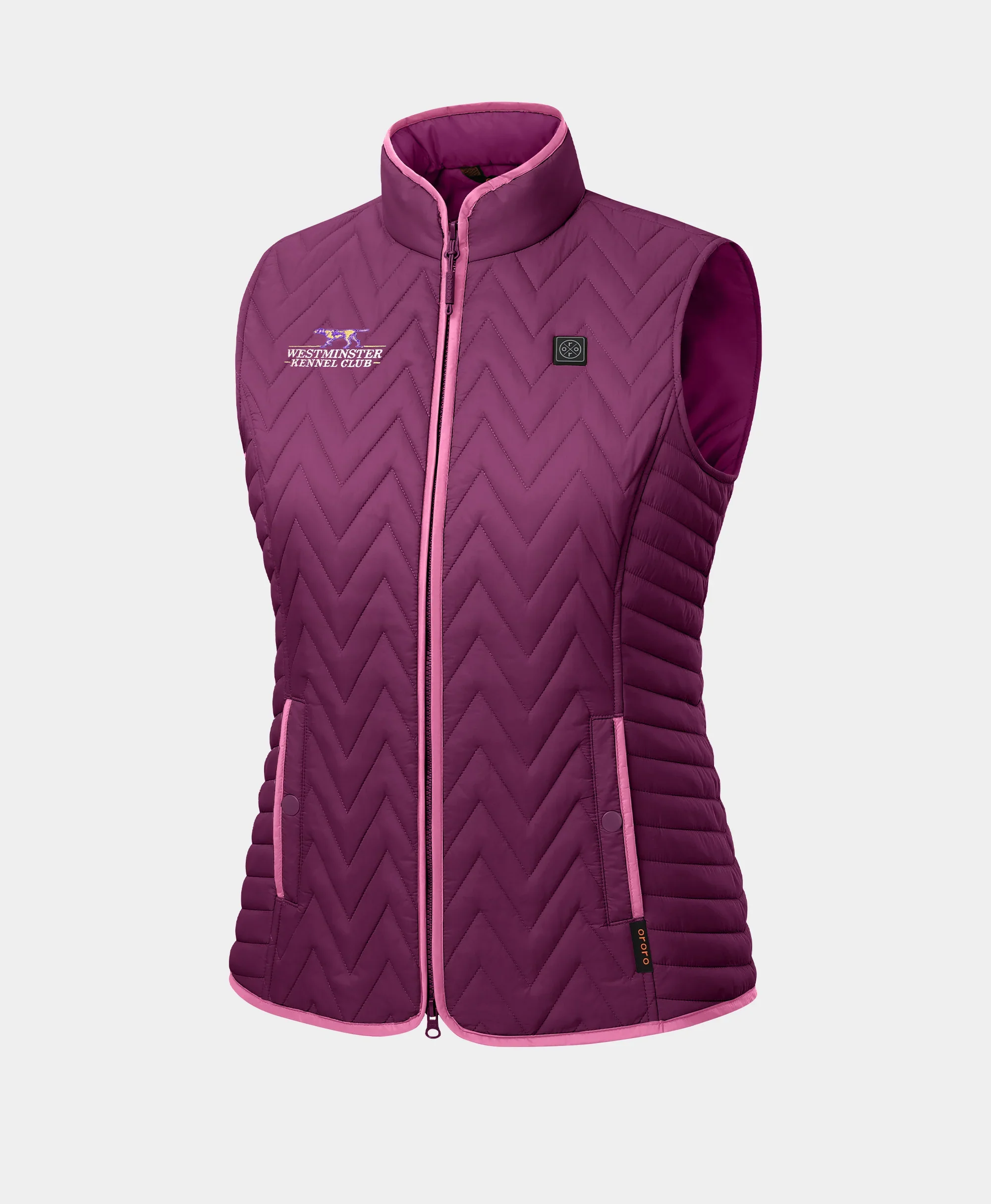 Women's Heated Chevron Quilted Vest (Purple) - Westminster Kennel Club® Edition