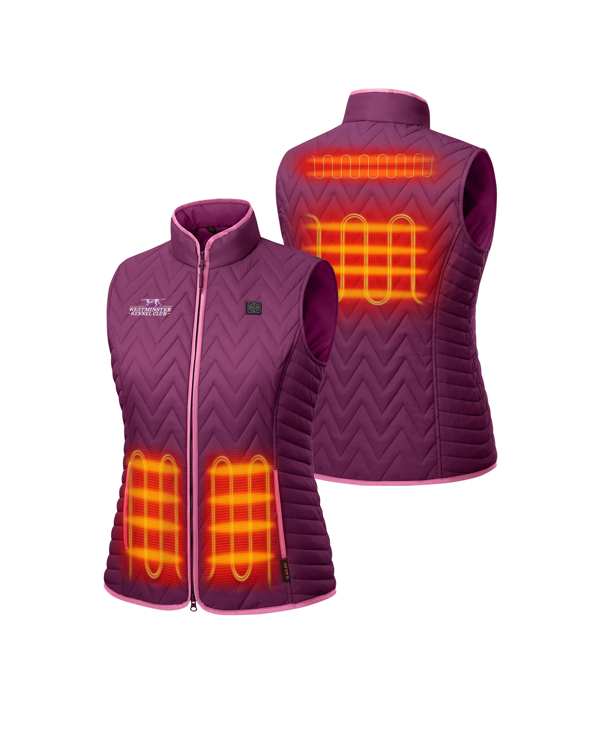Women's Heated Chevron Quilted Vest (Purple) - Westminster Kennel Club® Edition - Image 2