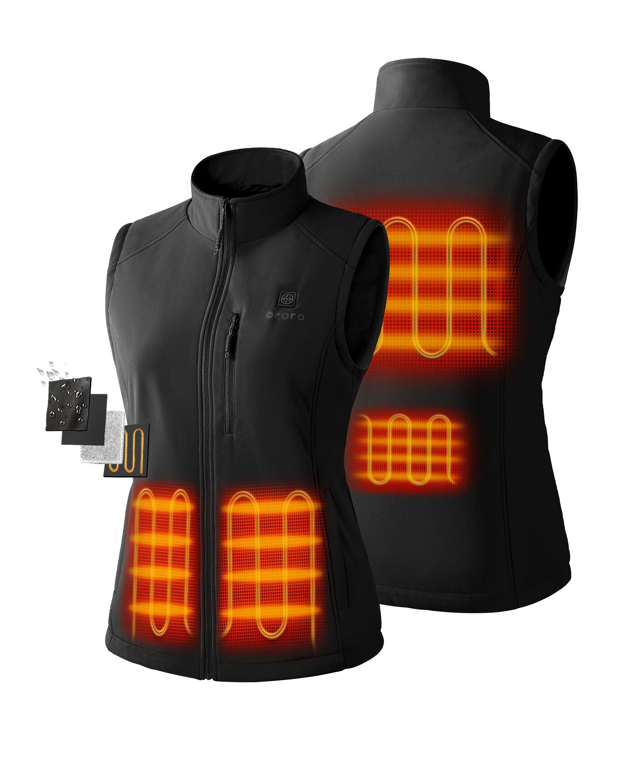 Women's Heated Softshell Vest - Lower Back Heating - Image 2